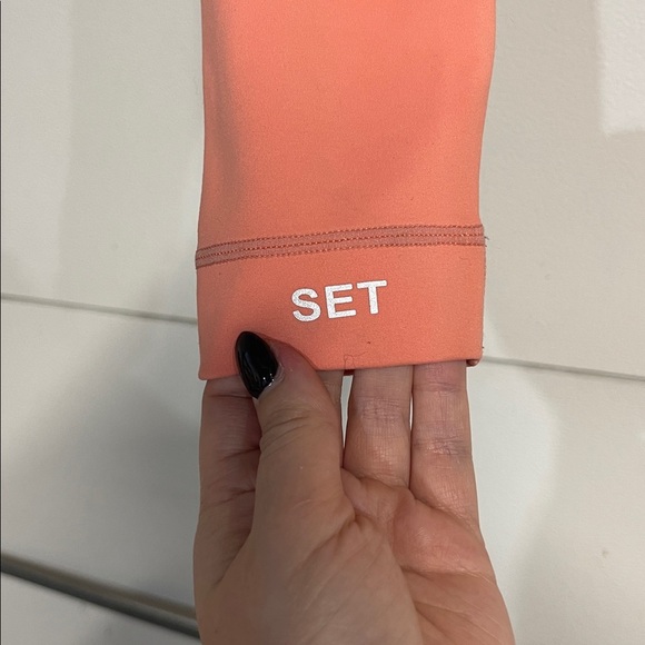 SET ACTIVE WOMENS HIGH RISE CORAL LEGGINGS XS FULL LENGTH - Picture 2 of 7